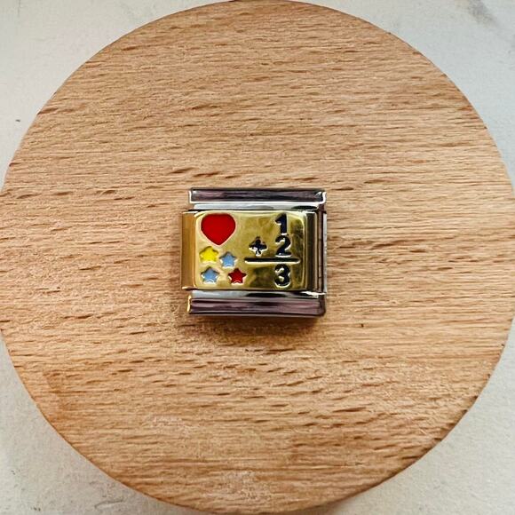 Math Problem Italian Charm Bracelet Link - Picture 1 of 1